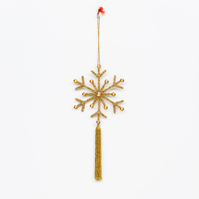 Lg.Snowflake with Tassel - Gold