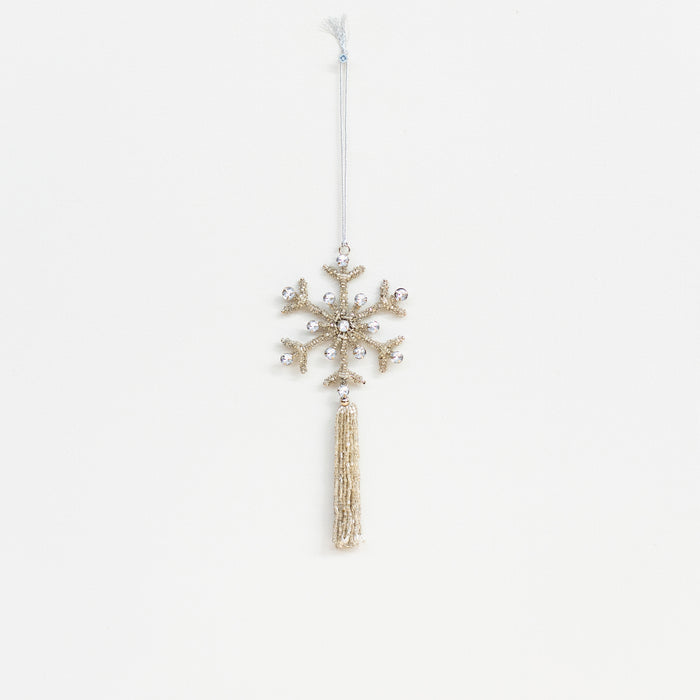 Sm.Snowflake with Tassel - Silver