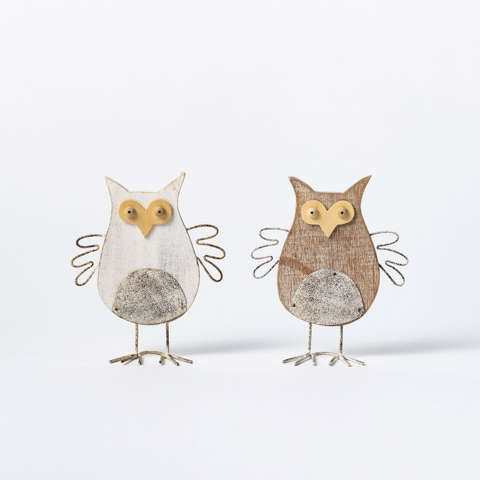 Set of 2 Sm.Standing Owls