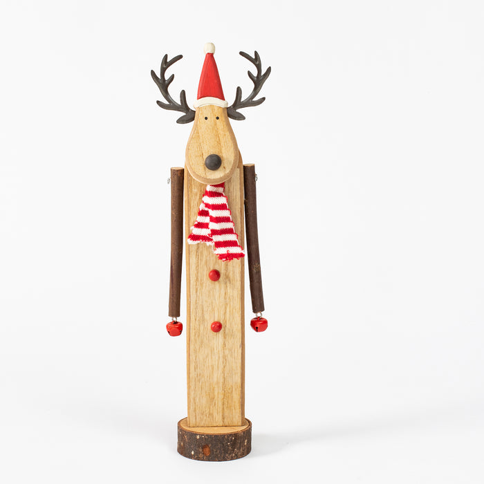 Large Wooden Reindeer on Stump