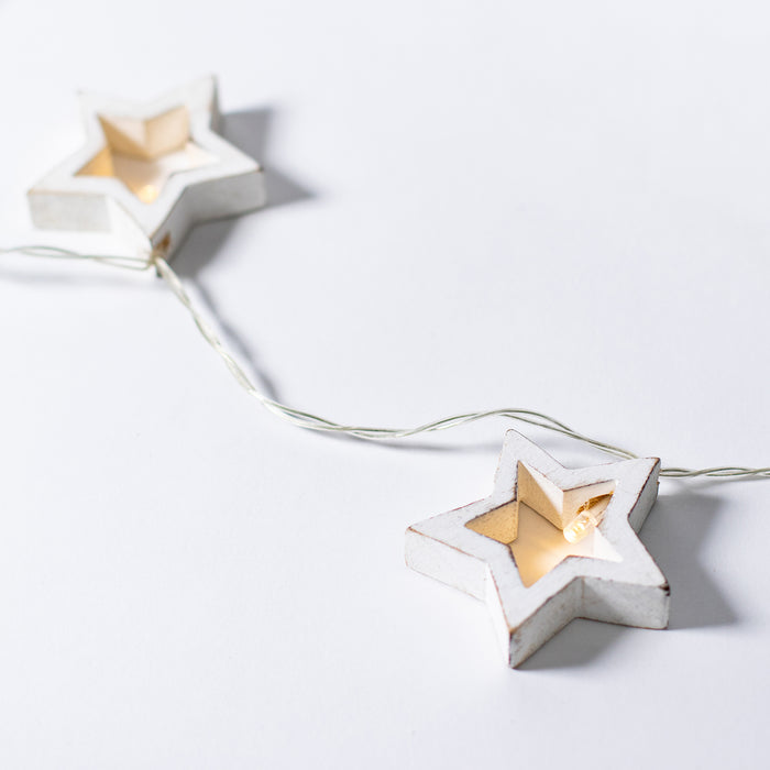 Wooden Stars and LED Garland