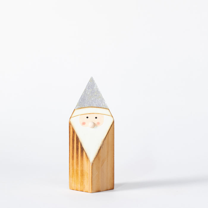 Small Cubist Wooden Santa