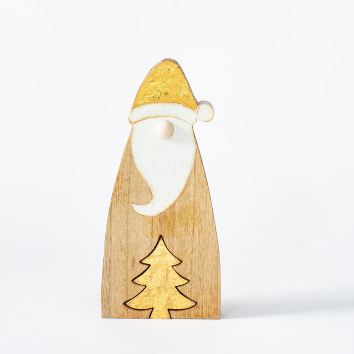 Large Wooden Santa with Tree