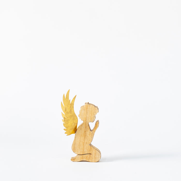 Small Kneeling Wooden Cherub