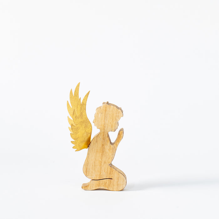 Medium Kneeling Wooden Cherub