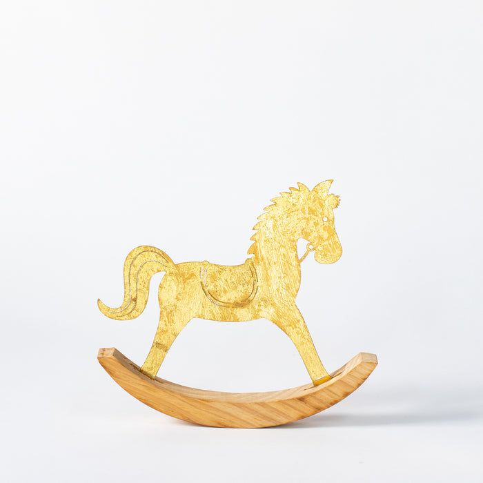 Small Wood/Metal Rocking Horse