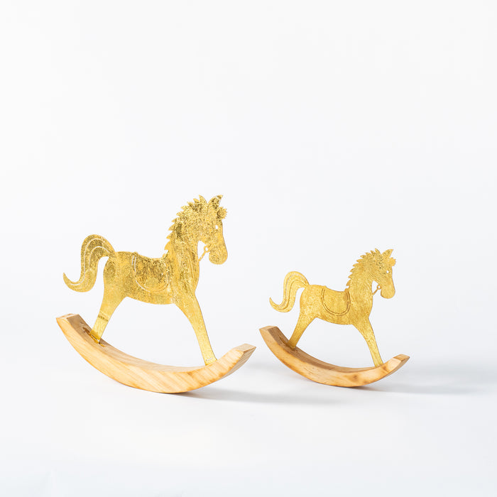 Small Wood/Metal Rocking Horse