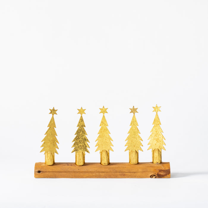 Metal 4 Xmas Tree Candle Holder