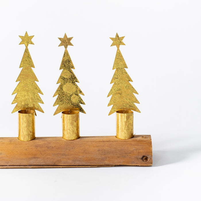 Metal 4 Xmas Tree Candle Holder