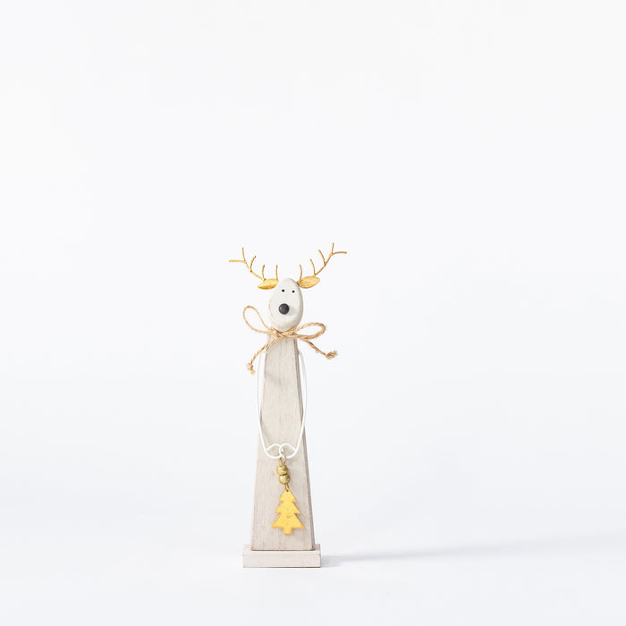 Small Long Reindeer on Plinth