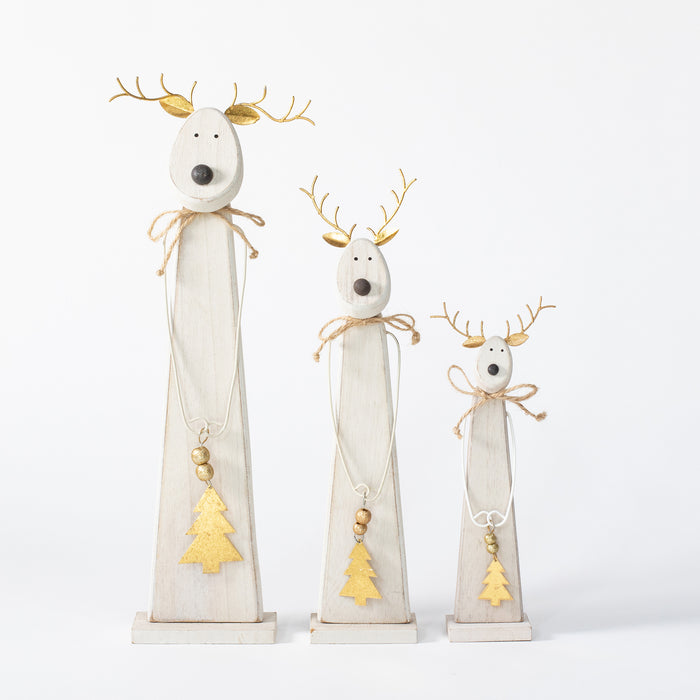 Small Long Reindeer on Plinth