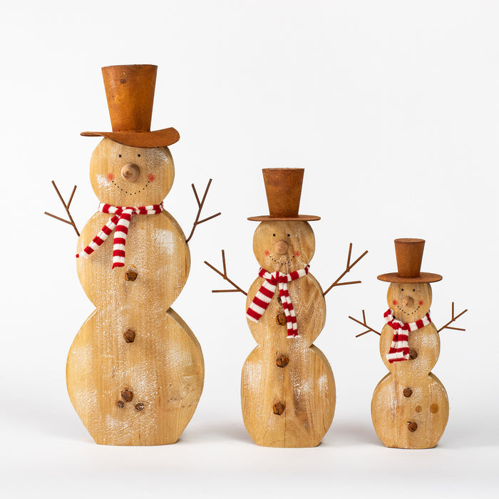 Medium Wooden Snowman