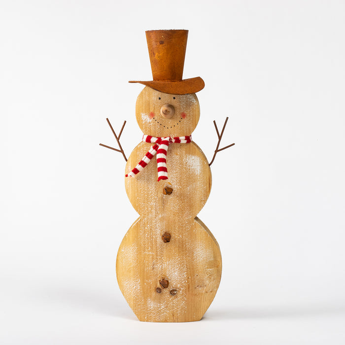 Large Wooden Snowman