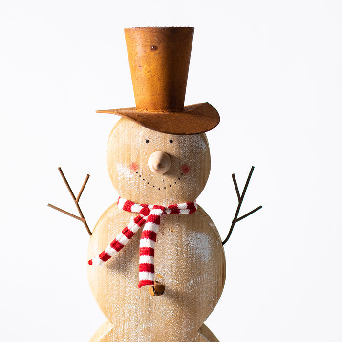 Large Wooden Snowman