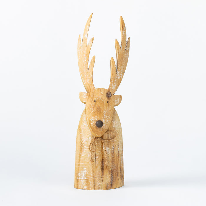 Large Wooden Reindeer Head