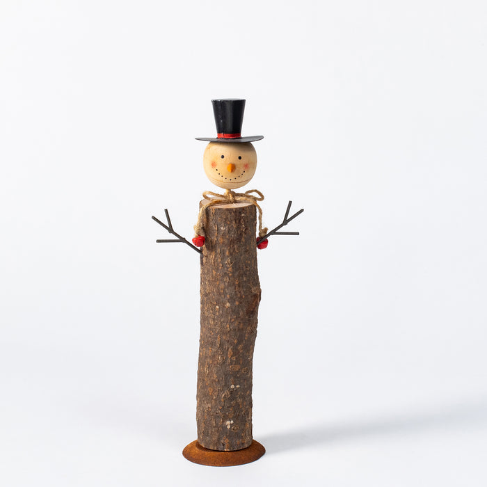 Sm.Wooden Snowman/Base