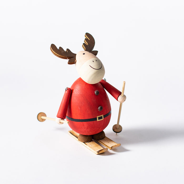 Red Reindeer on Skis