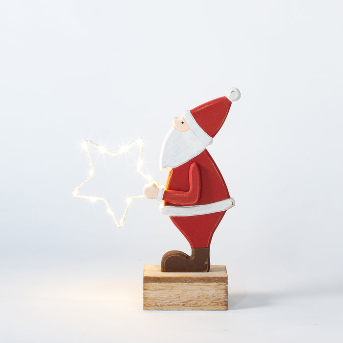 Small Standing Side Santa with LED