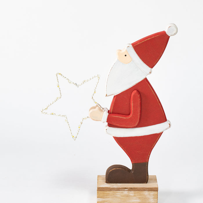 Small Standing Side Santa with LED