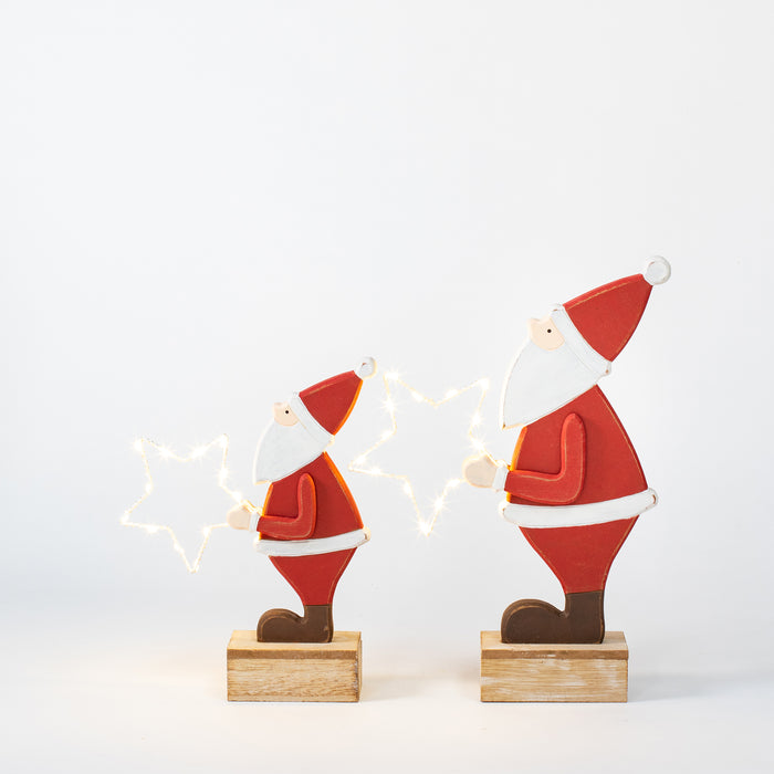 Small Standing Side Santa with LED