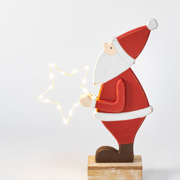 Small Standing Side Santa with LED