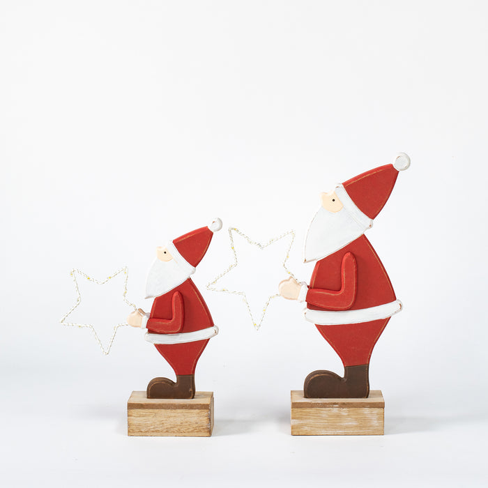 Small Standing Side Santa with LED