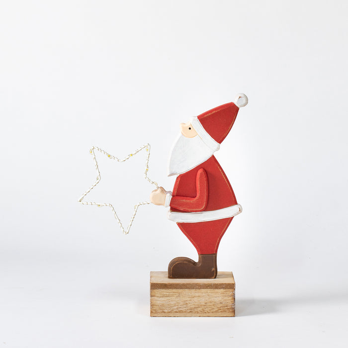 Small Standing Side Santa with LED