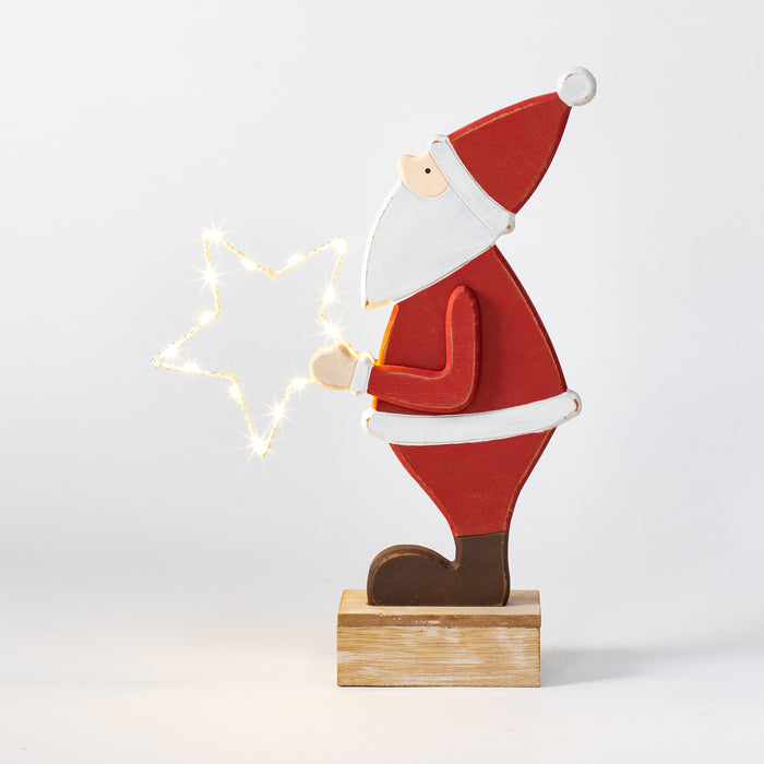 Large Standing Side Santa with LED