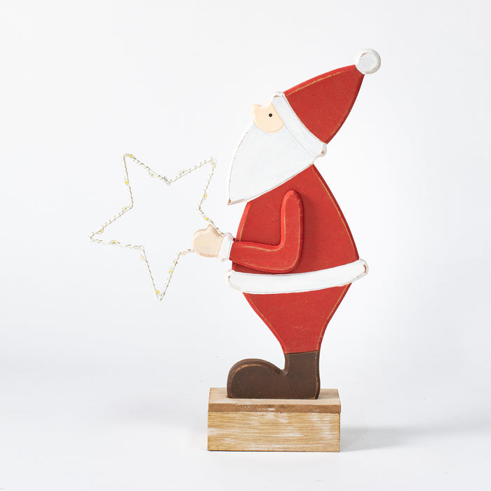 Large Standing Side Santa with LED