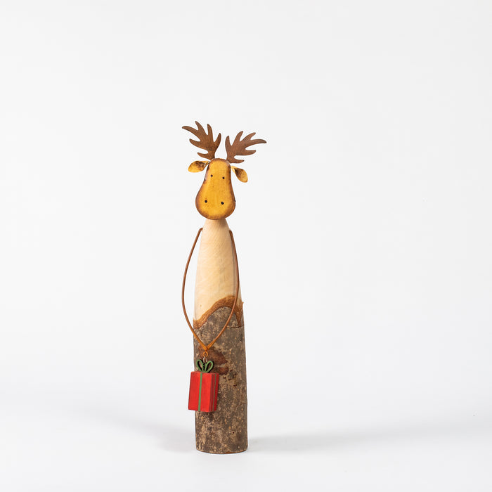 Md.Slim Reindeer with Red Present