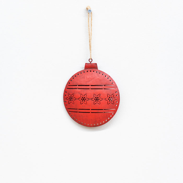 Cut Out Snowflake Red Bauble