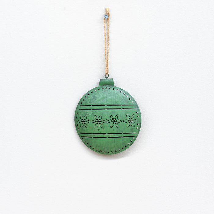 Cut Out Snowflake Green Bauble