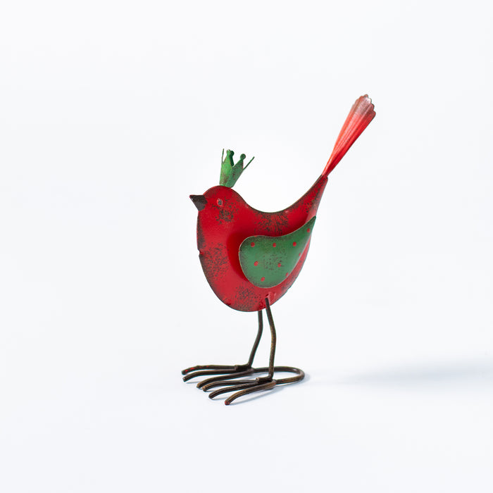 Small Standing Red Robin W/Crown