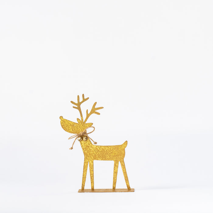 Small Metal Reindeer on Base