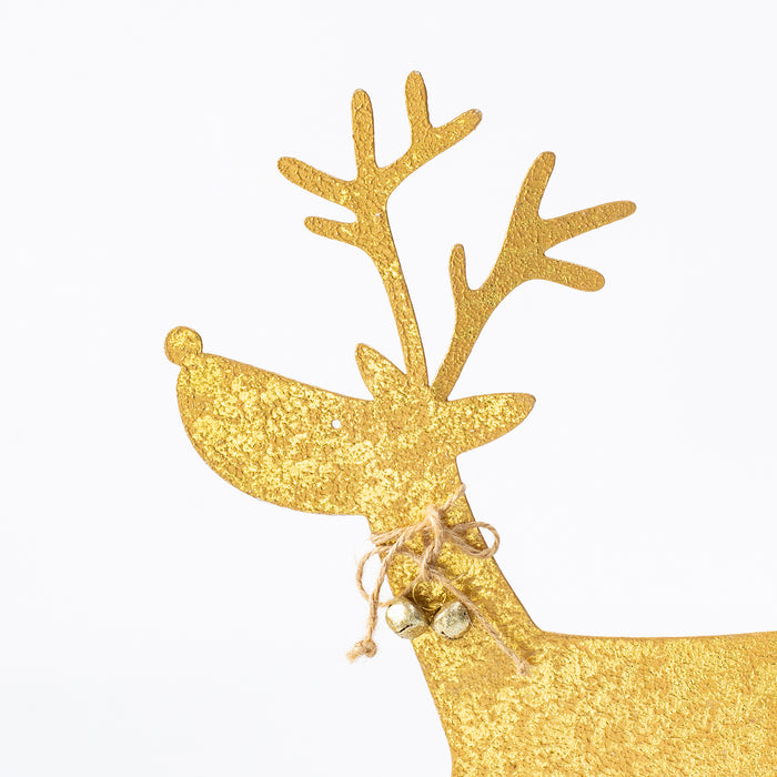 Small Metal Reindeer on Base