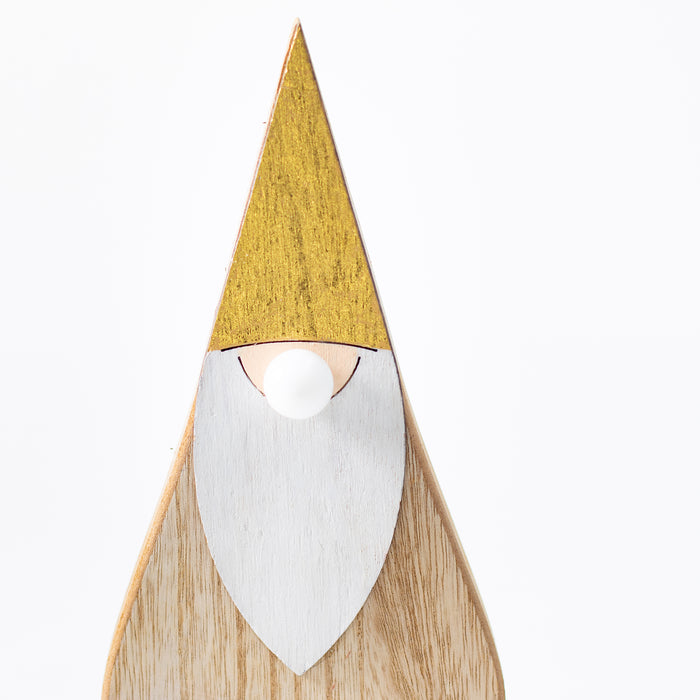 Small Wooden Santa with LED Nose