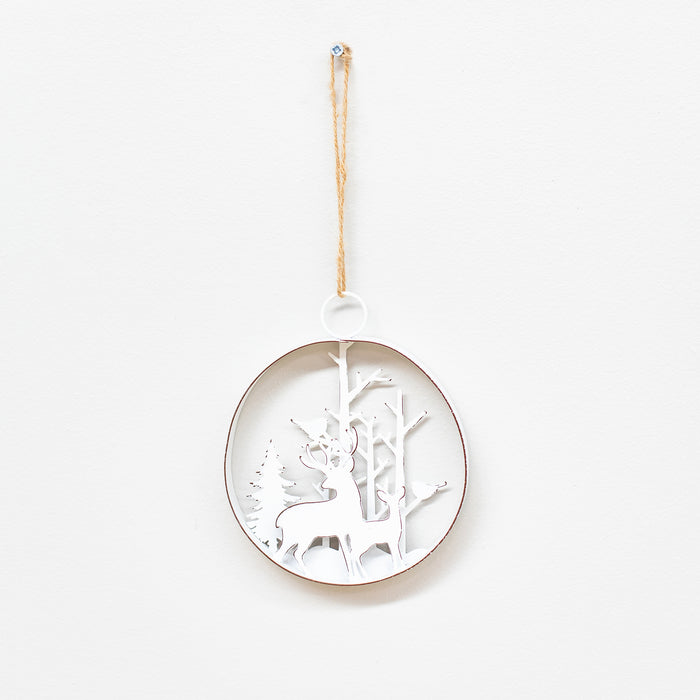 Reindeer/Birds in Metal Ring Hanger