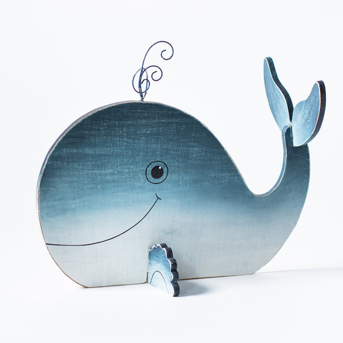 Small Standing Wood Whale
