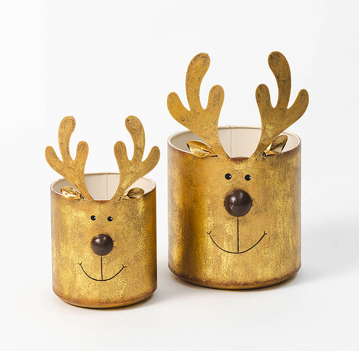 Large Metal Reindeer Pot