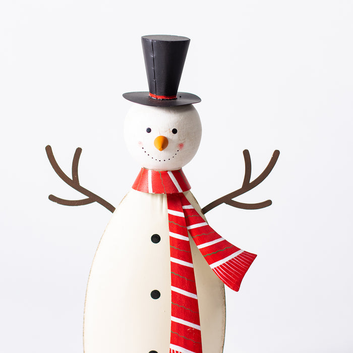 Medium Standing Metal Snowman