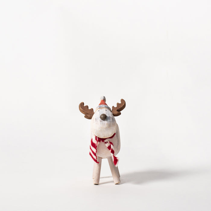 Small White Standing Reindeer