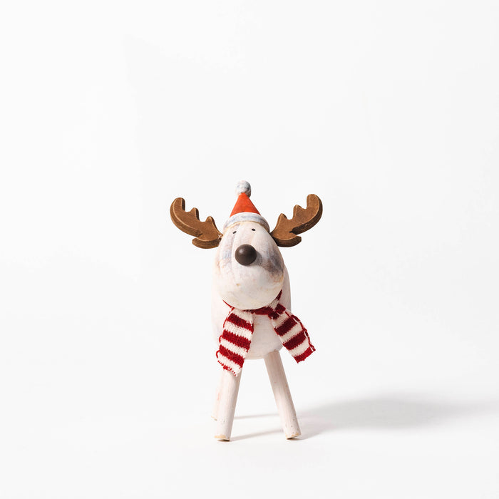 Medium White Standing Reindeer