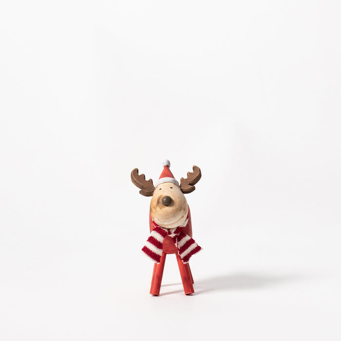 Small Red Standing Reindeer