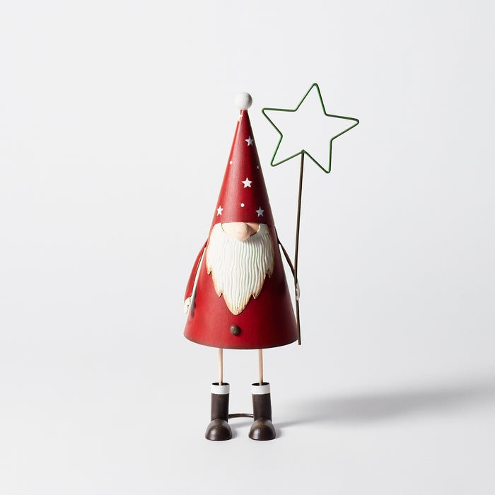 Small Metal Father Christmas W/Star