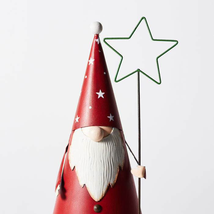 Small Metal Father Christmas W/Star