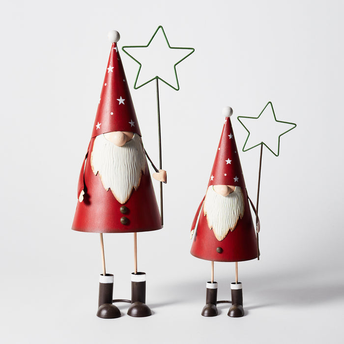 Small Metal Father Christmas W/Star