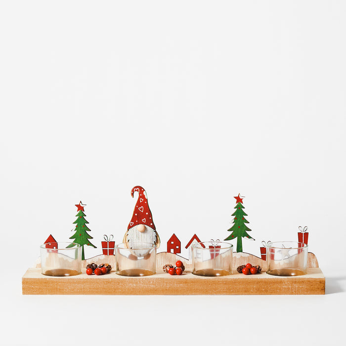 Santas Wooden Tealightholder