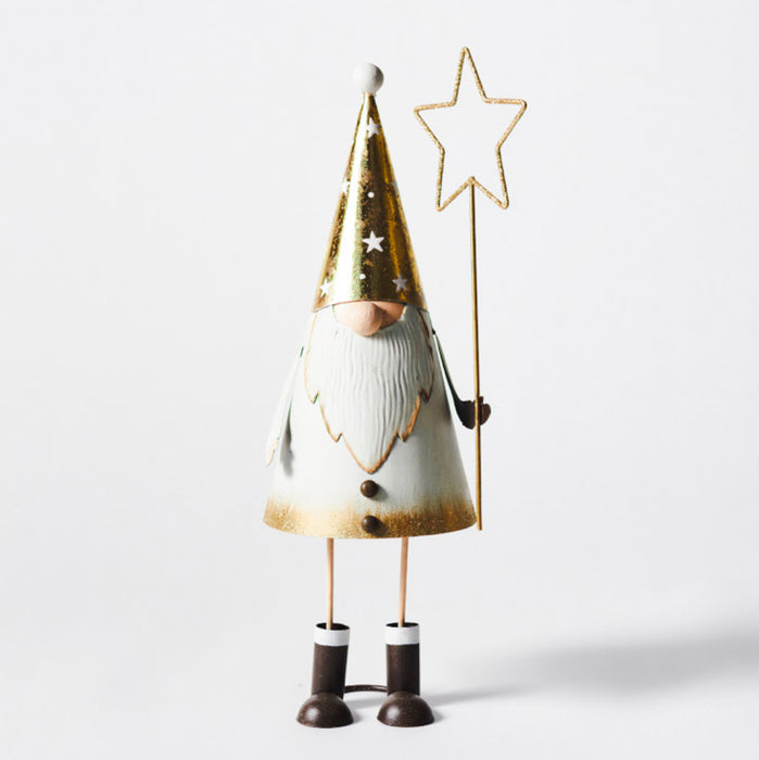 Large Metal Father Christmas W/Star