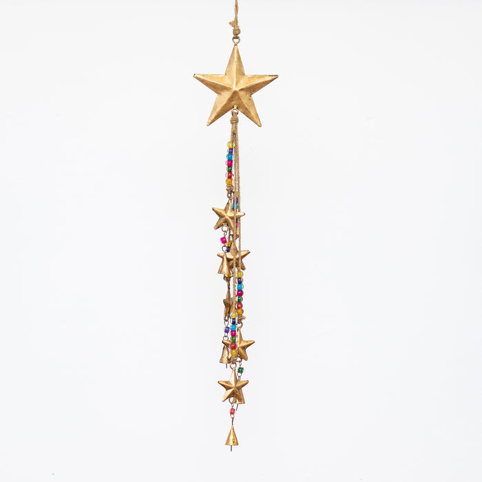 Sm.Hanging Iron Star/Glass Beads