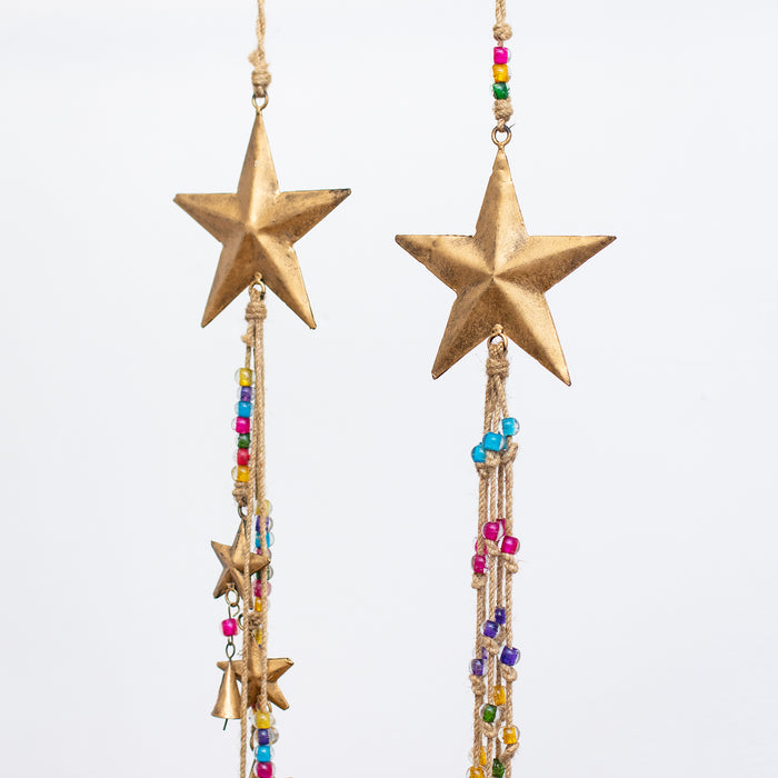 Sm.Hanging Iron Star/Glass Beads